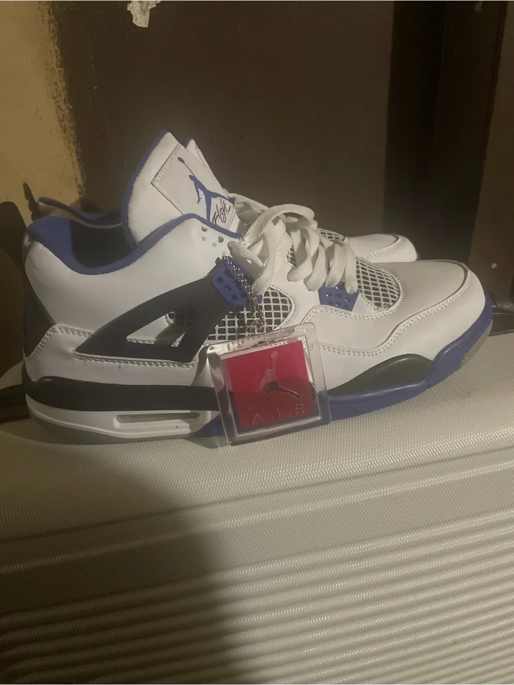 Jordan Kids White and Royal Blue Retro Sneakers